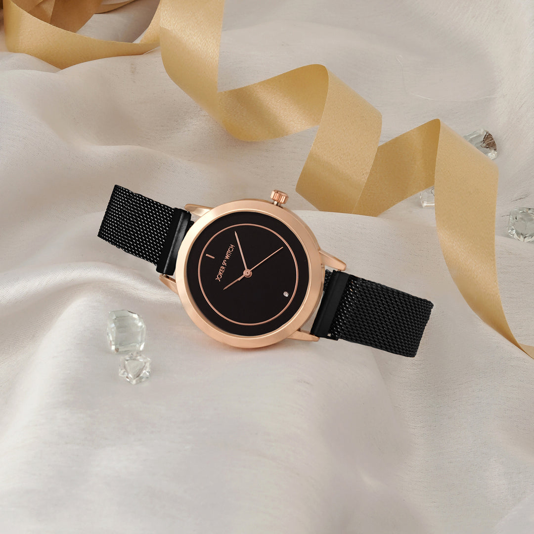 Eclipse Black Medium Dial Magnetic Strap Women's Watch