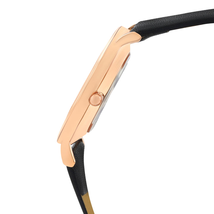 Printed Chamomile Black Medium Dial PU Strap Women's Watch