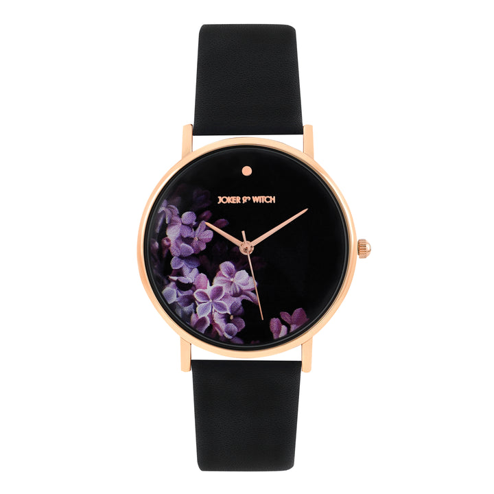 Printed Aster Black Medium Dial PU Strap Women's Watch