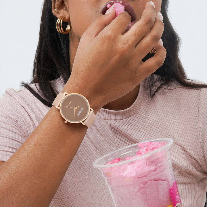 Printed Musky Brown Medium Dial PU Strap Women's Watch
