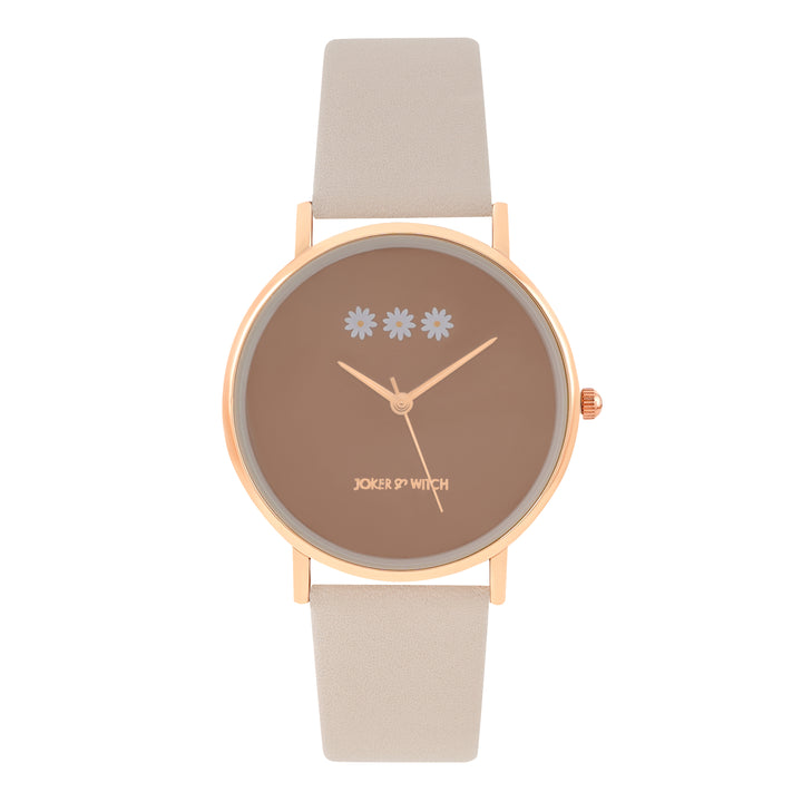 Printed Musky Brown Medium Dial PU Strap Women's Watch