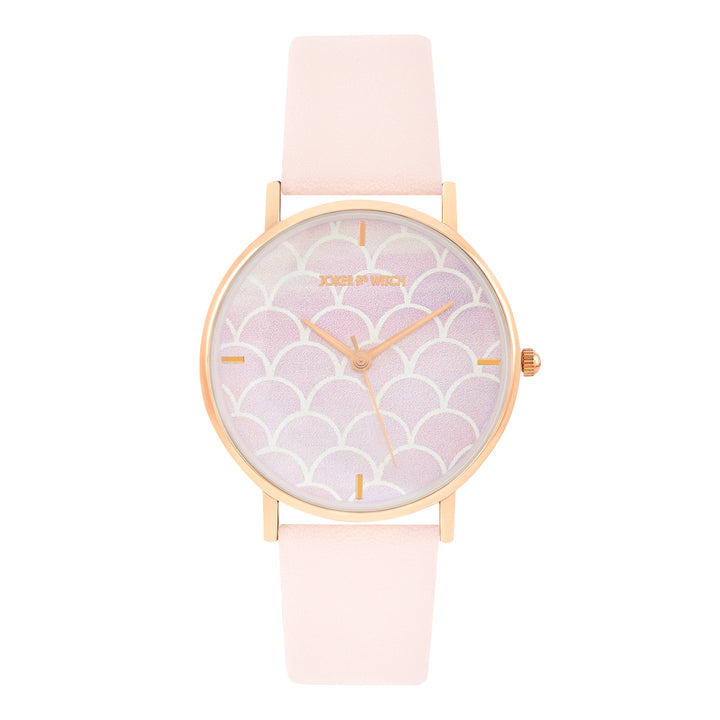 Printed Dreamy Pink Medium Dial PU Strap Women's Watch