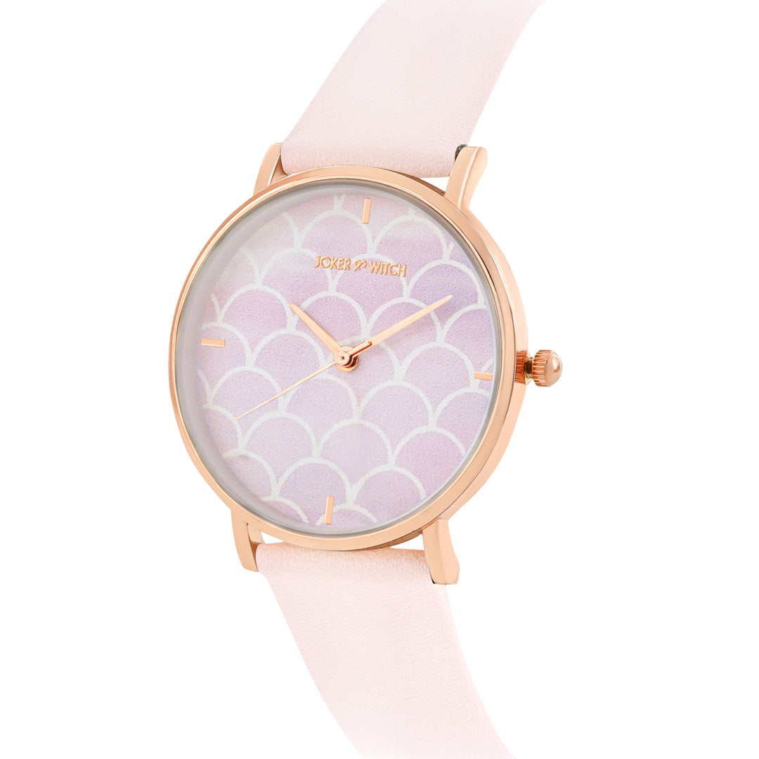 Printed Dreamy Pink Medium Dial PU Strap Women's Watch