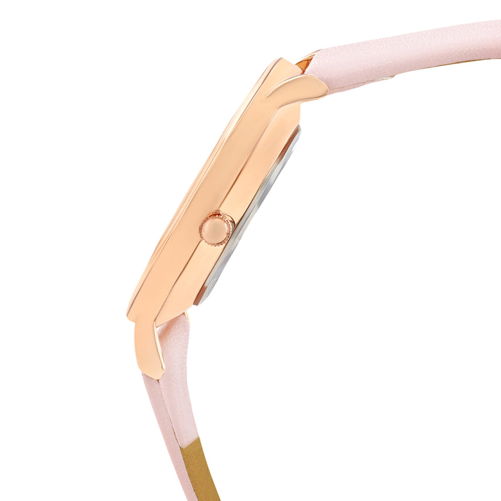 Printed Dreamy Pink Medium Dial PU Strap Women's Watch