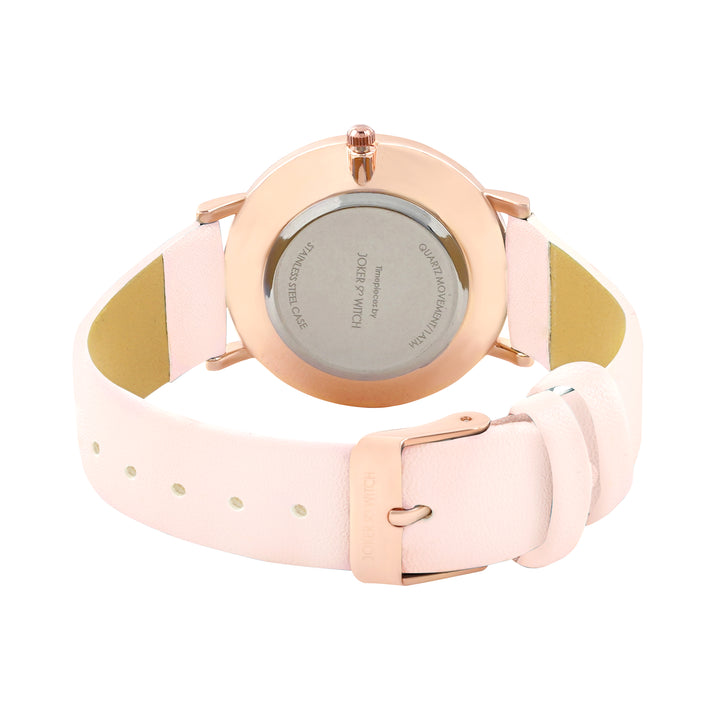 Printed Dreamy Pink Medium Dial PU Strap Women's Watch