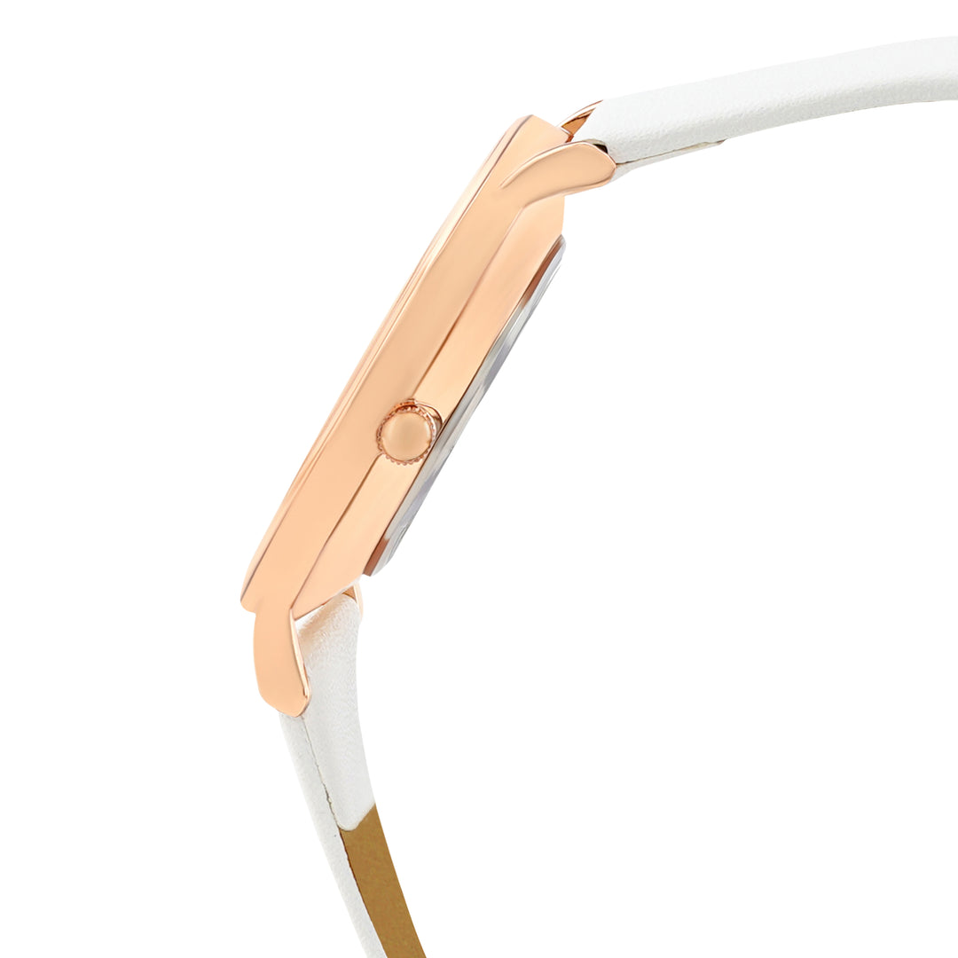 Printed Indigo Tie-Dye Blue Medium Dial White PU Strap Women's Watch