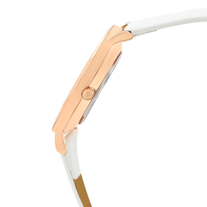 Printed Indigo Tie-Dye Blue Medium Dial White PU Strap Women's Watch