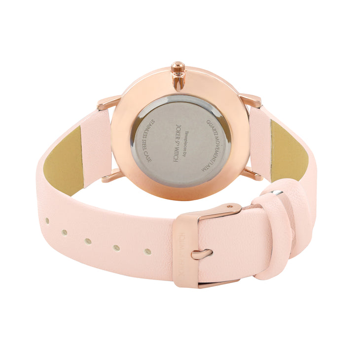 Printed Gingerbread Pink Medium Dial PU Strap Women's Watch
