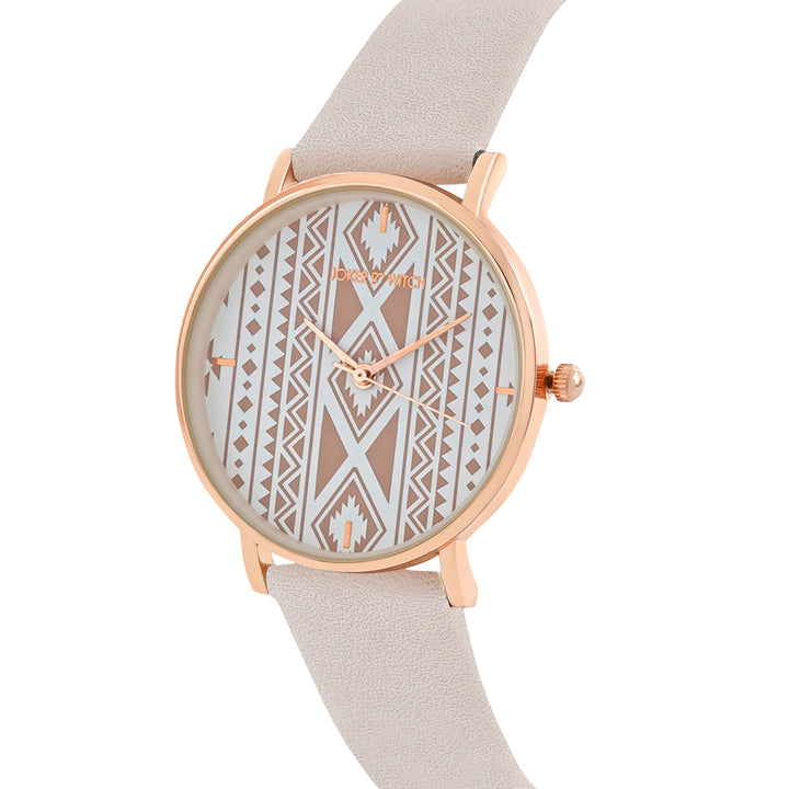 Printed Bohemian Brown Medium Dial  PU Strap Women's Watch
