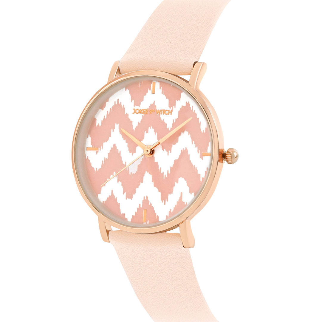Printed Roseate Pink Medium Dial PU Strap Women's Watch