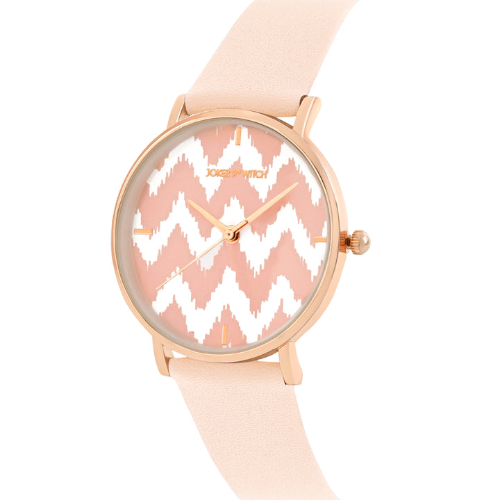 Printed Roseate Pink Medium Dial PU Strap Women's Watch