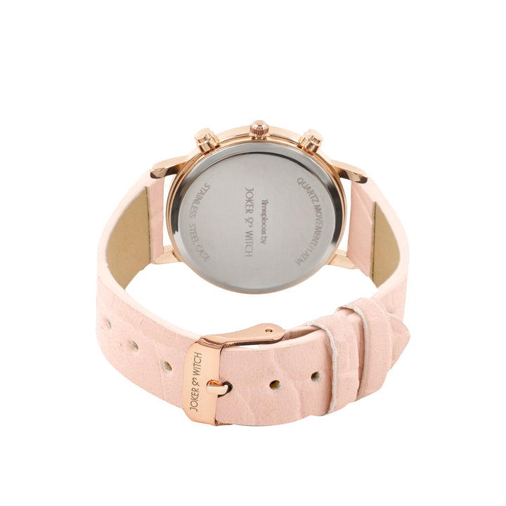 Boston White Medium Dial Pink PU Strap Women's Watch