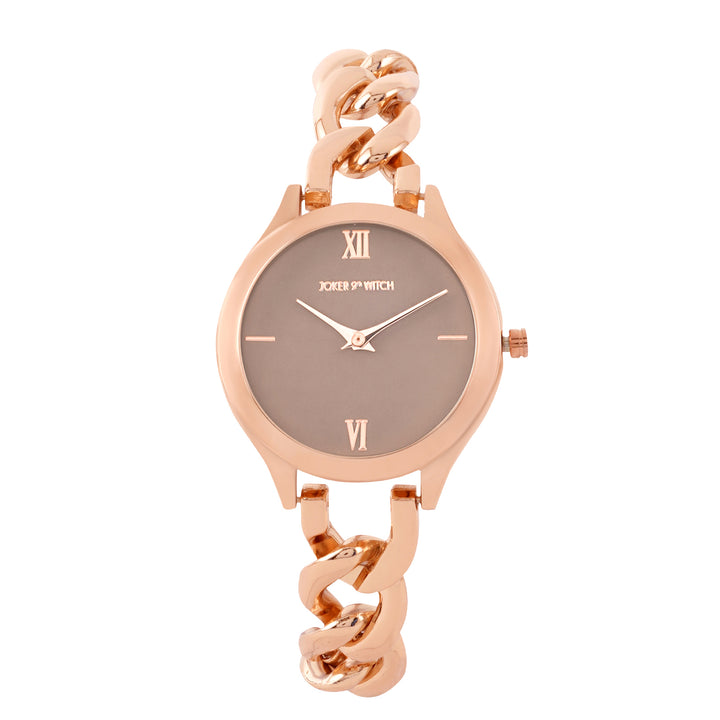 Vegas Taupe Medium Dial Rose Gold Bracelet Strap Women's Watch