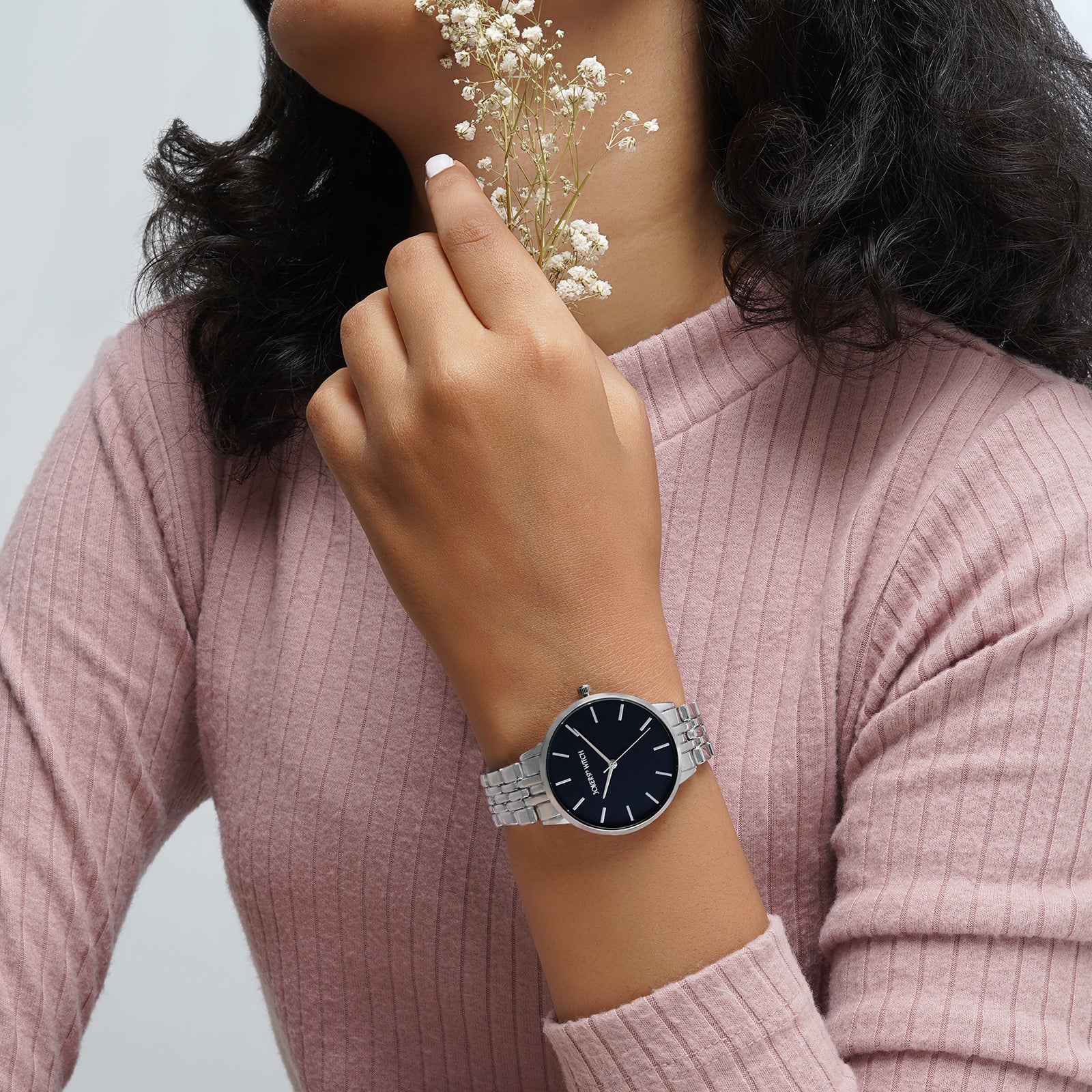 Joker & Witch Mini Nebula Black Dial Silver Watch For Women