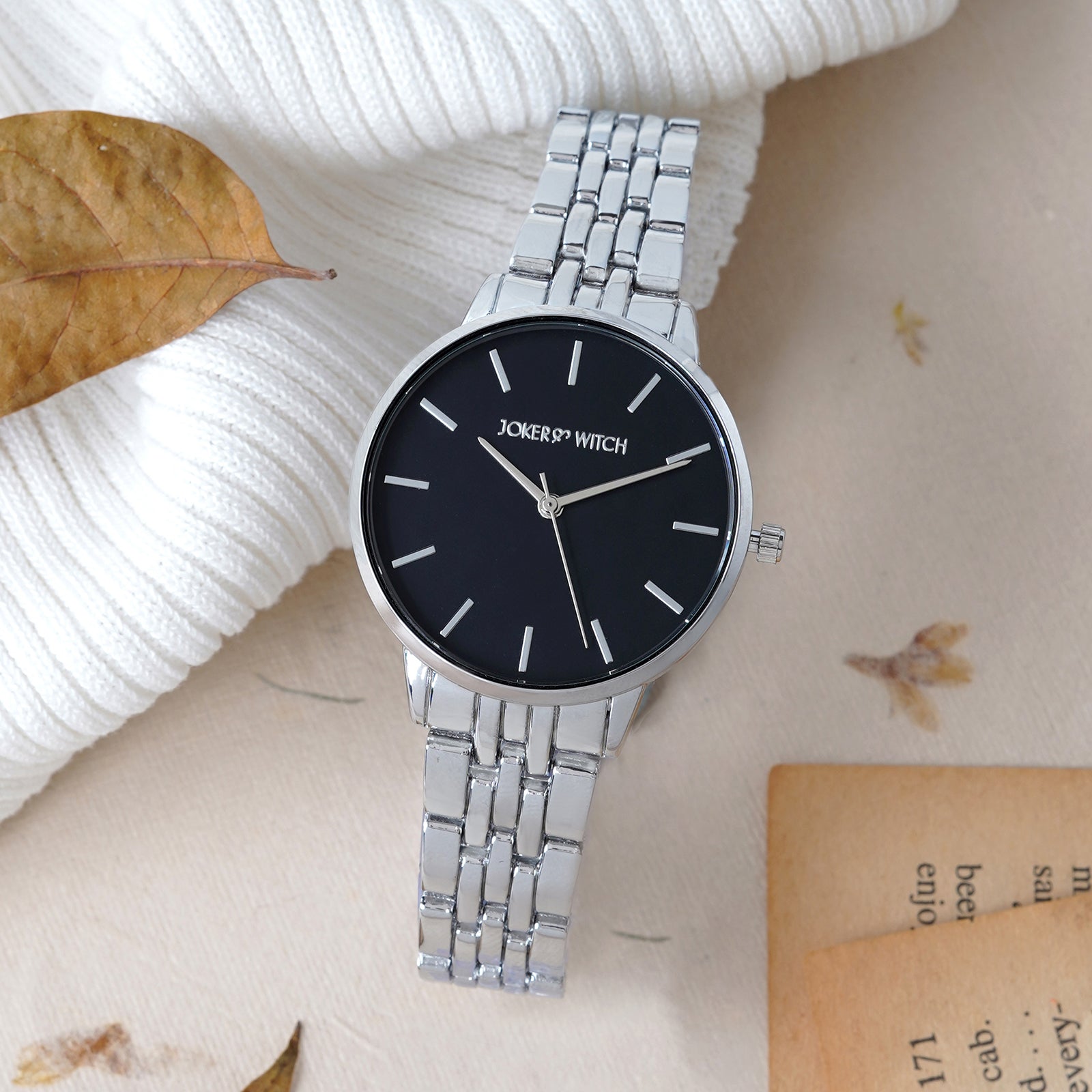 Joker & Witch Mini Nebula Black Dial Silver Watch For Women