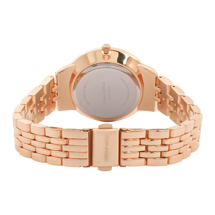 Mini Aimee Black Medium Dial Rose Gold Linked Chain Strap Women's Watch