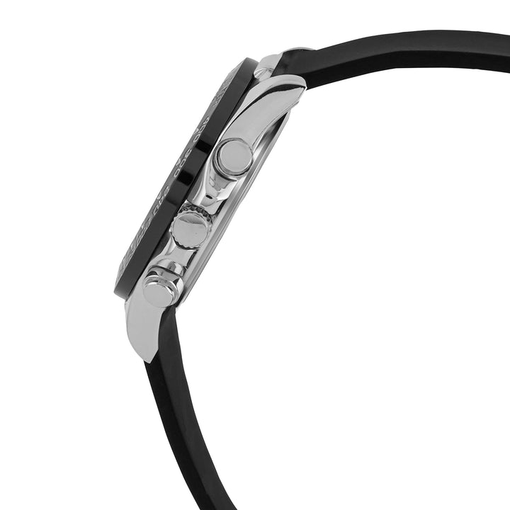 Jesko Silver Large Dial Black Silicone Strap Men's Watch