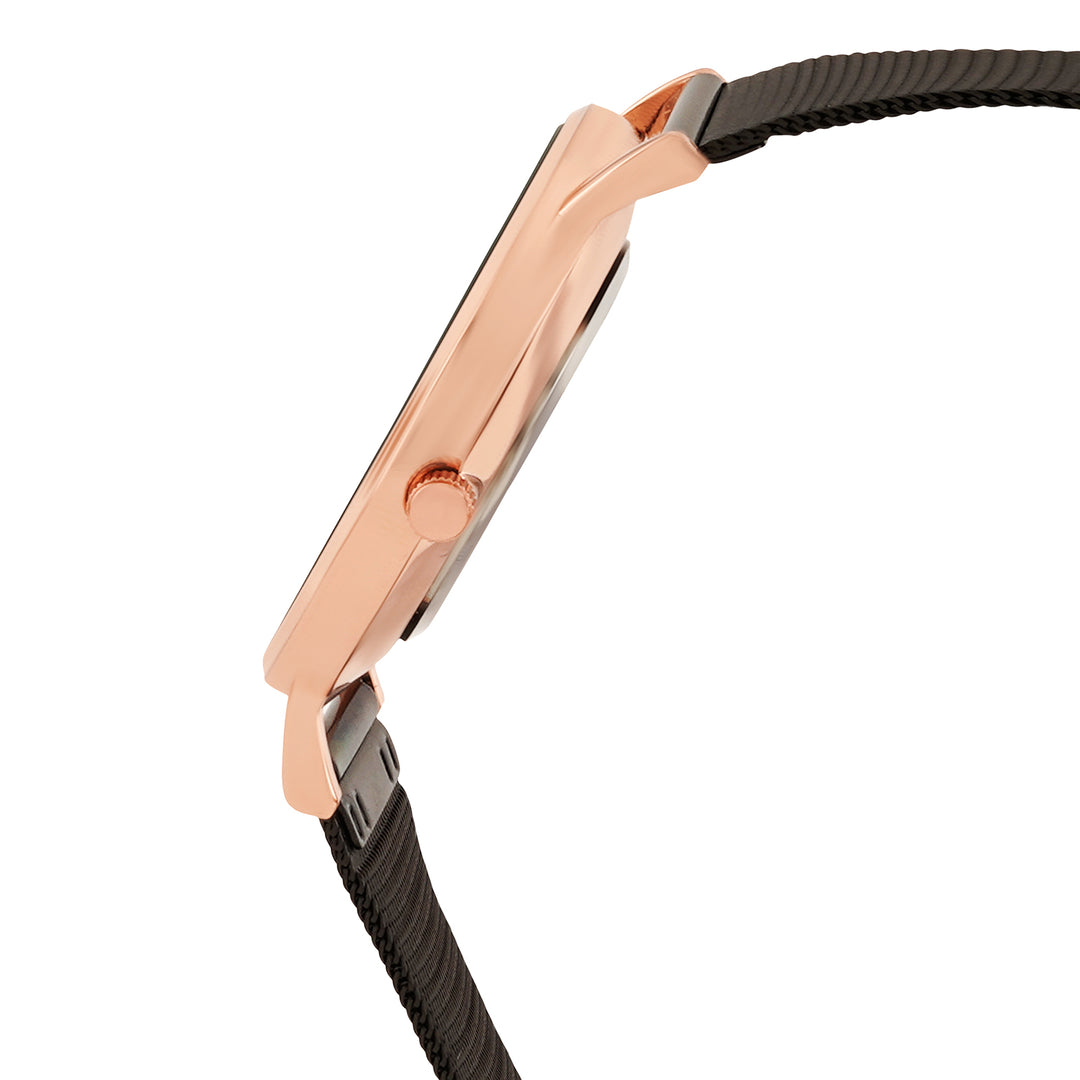 Agera Black Large Dial Mesh Strap Men's Watch