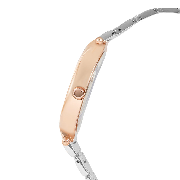 Milan Rose Gold Medium Dial Dual Tone Linked Chain Strap Women's Watch