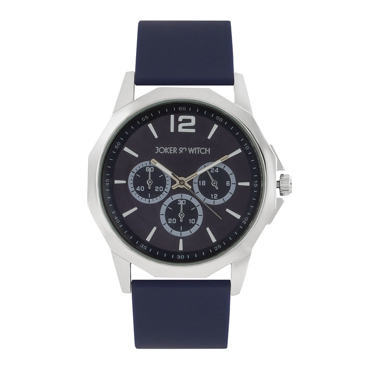 Spyder Blue Large Hexagon Dial Silicone Strap Men's Watch