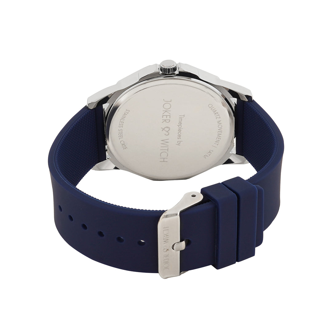 Spyder Blue Large Hexagon Dial Silicone Strap Men's Watch