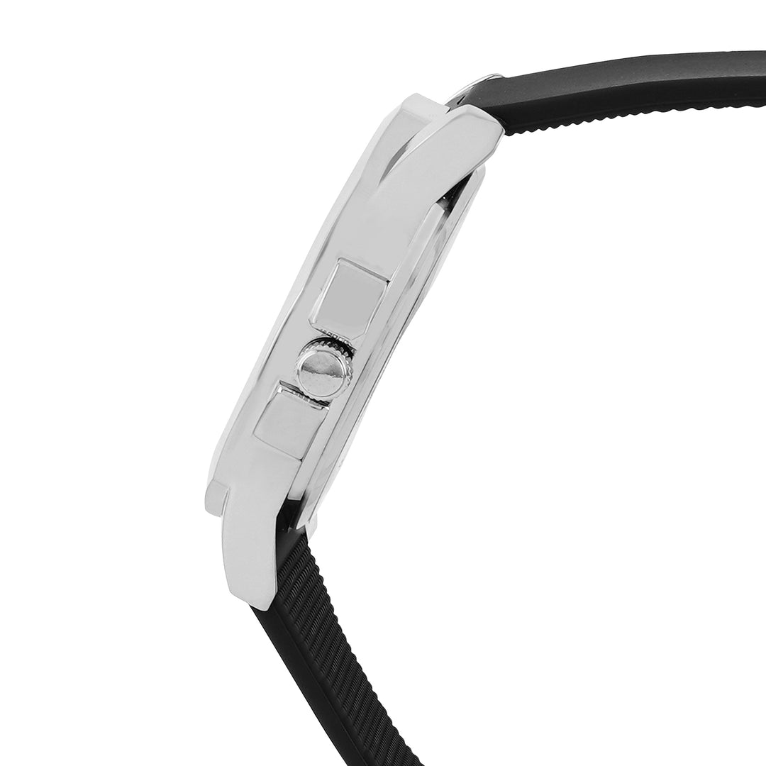 Spyder White Large Hexagon Dial Black Silicone Strap Men's Watch