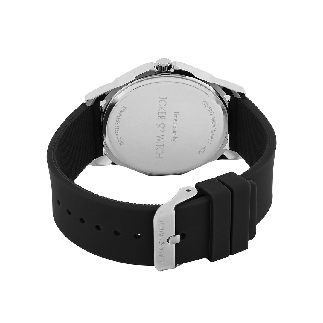 Spyder White Large Hexagon Dial Black Silicone Strap Men's Watch