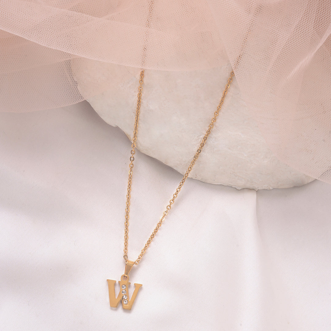Bewitched W Initial Pendant Necklace