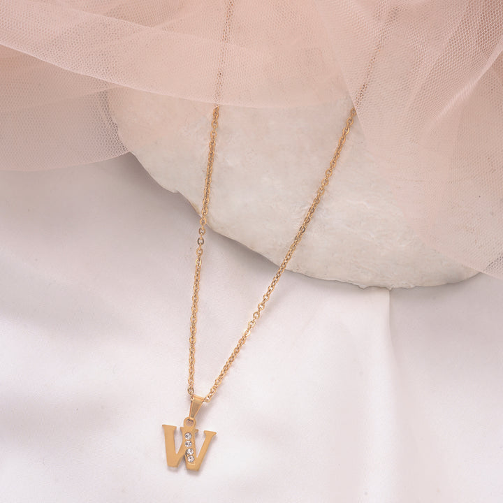 Bewitched W Initial Pendant Necklace