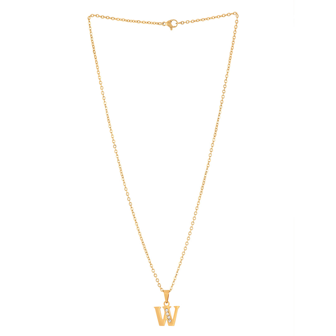 Bewitched W Initial Pendant Necklace