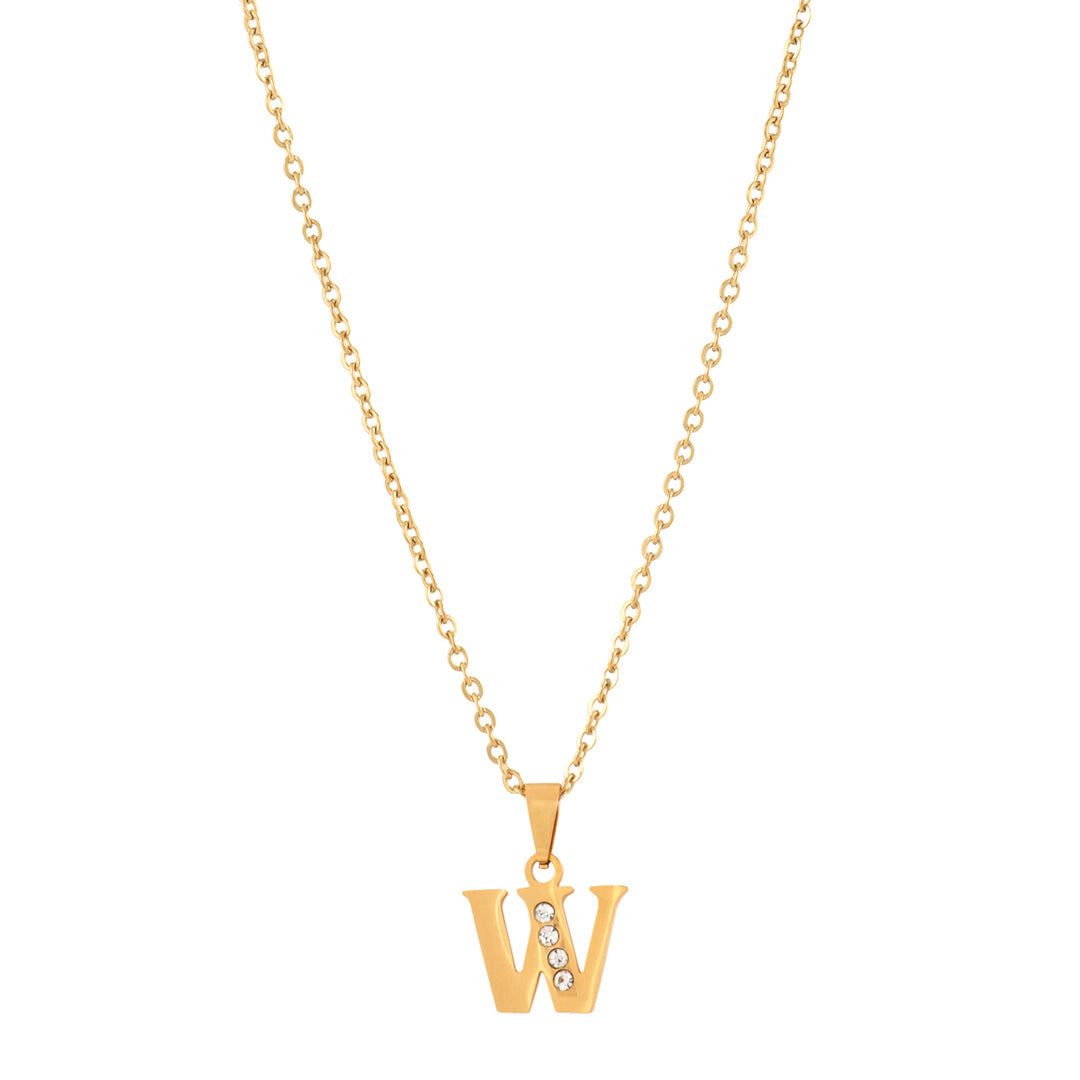Bewitched W Initial Pendant Necklace