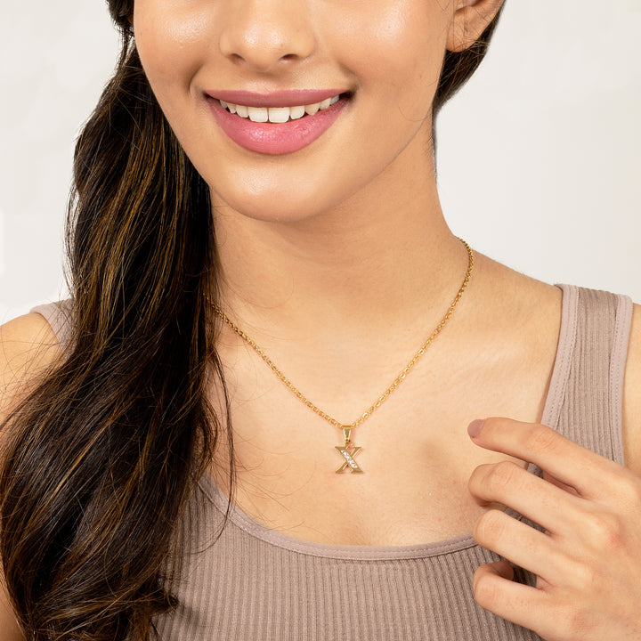 Bewitched X Initial Pendant Necklace