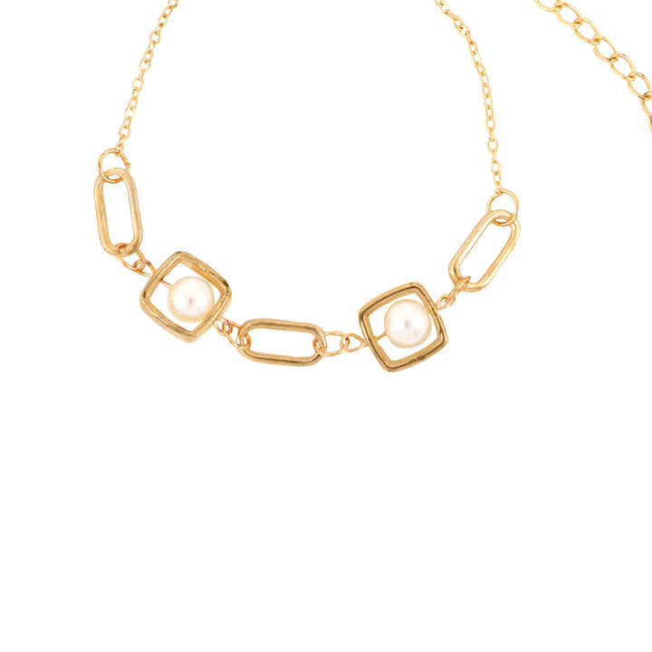 Bewitched Golden Pearl Linked Bracelet