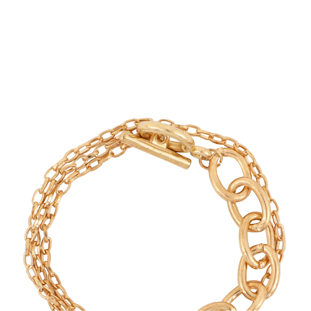 Bewitched Lock Charm Gold Linked Bracelet