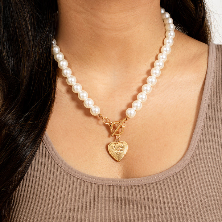 Bewitched Akoya Pearl Heart Necklace