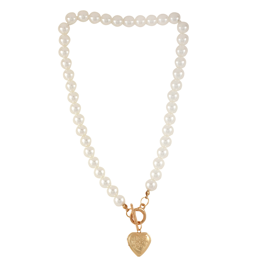 Bewitched Akoya Pearl Heart Necklace