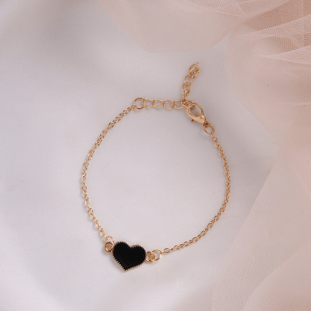 Bewitched Full Of Love Black Heart Bracelet