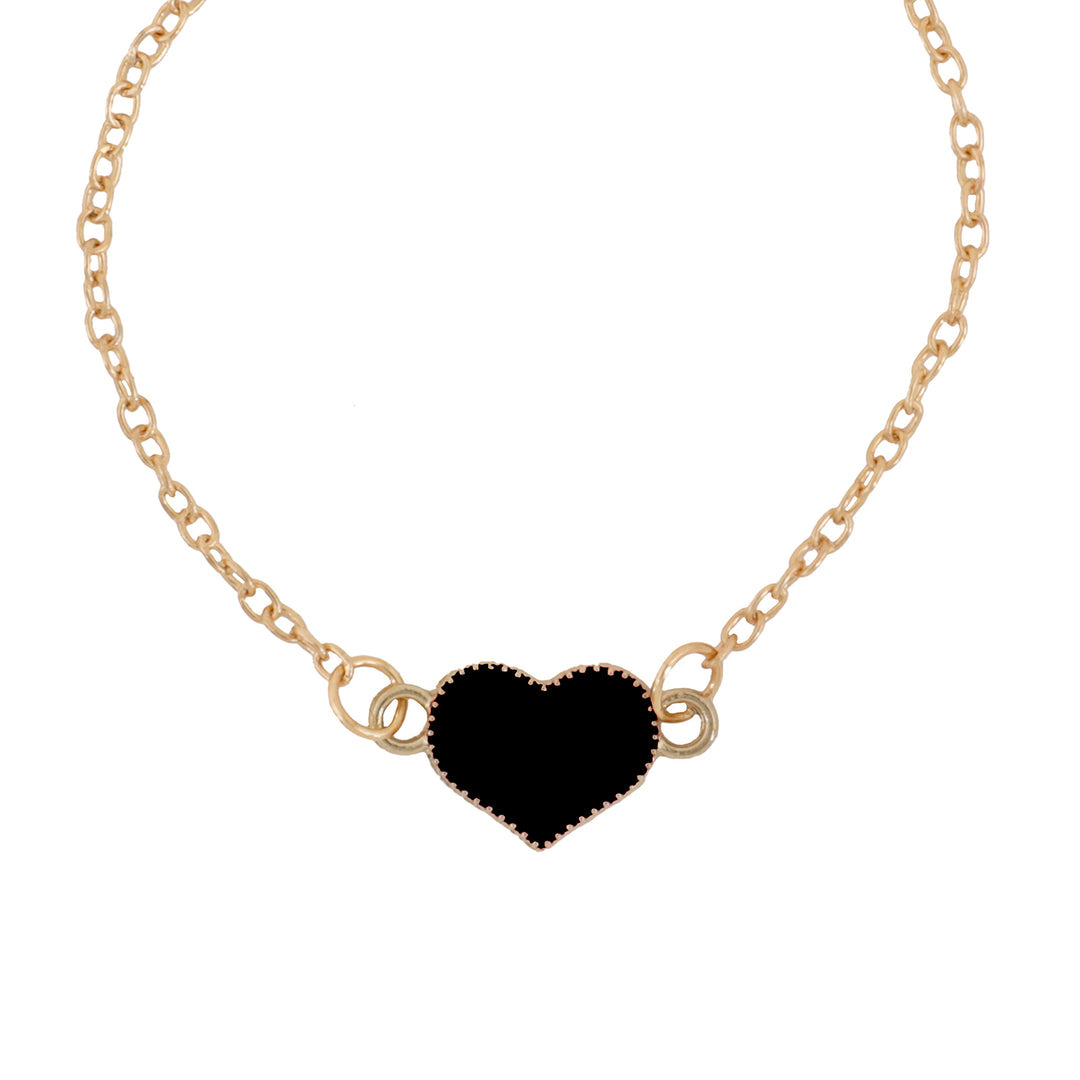 Bewitched Full Of Love Black Heart Bracelet
