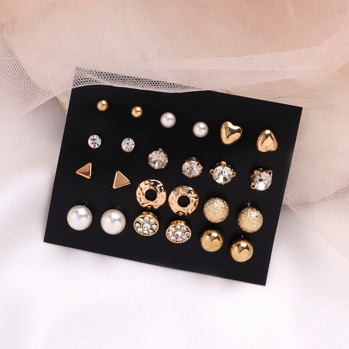 Bewitched Desire Me Gold Set of 12 Earrings