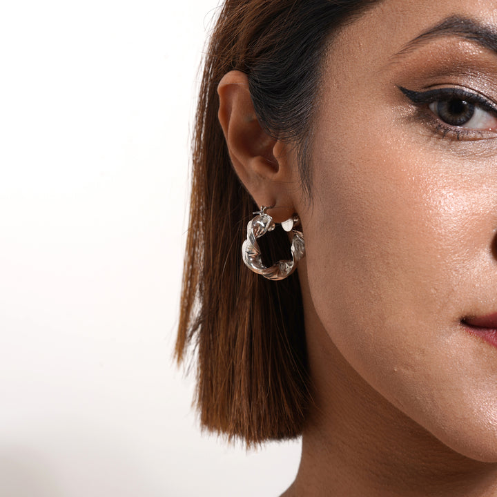 Bewitched Eyra Twirl Silver Hoop
