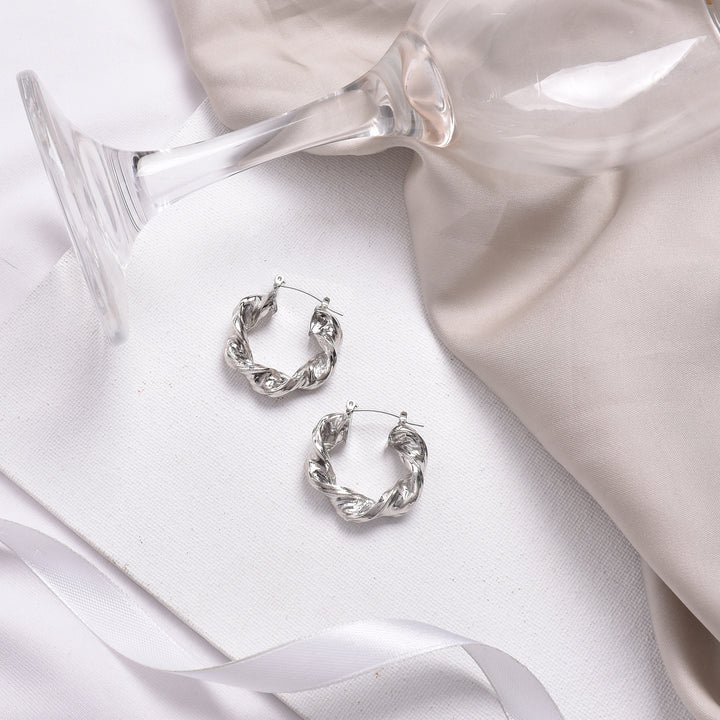 Bewitched Eyra Twirl Silver Hoop