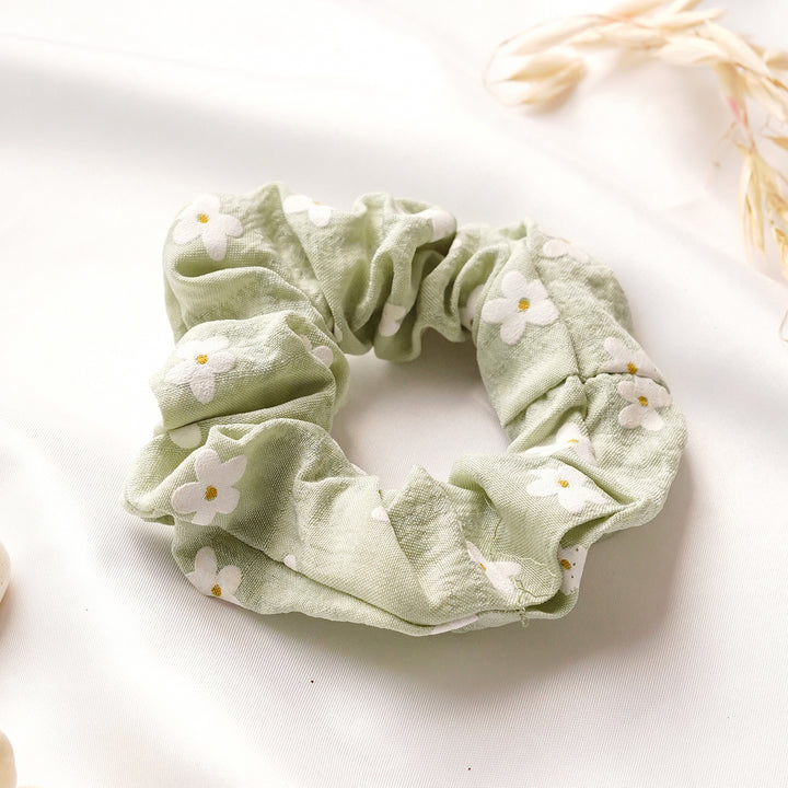 Bewitched Tammy Green Floral Scrunchie