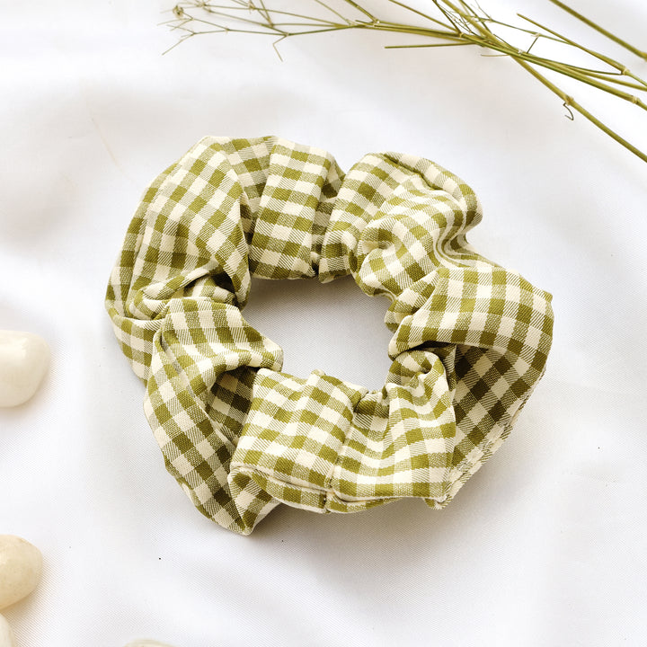 Bewitched Lavie Green Plaid Scrunchie
