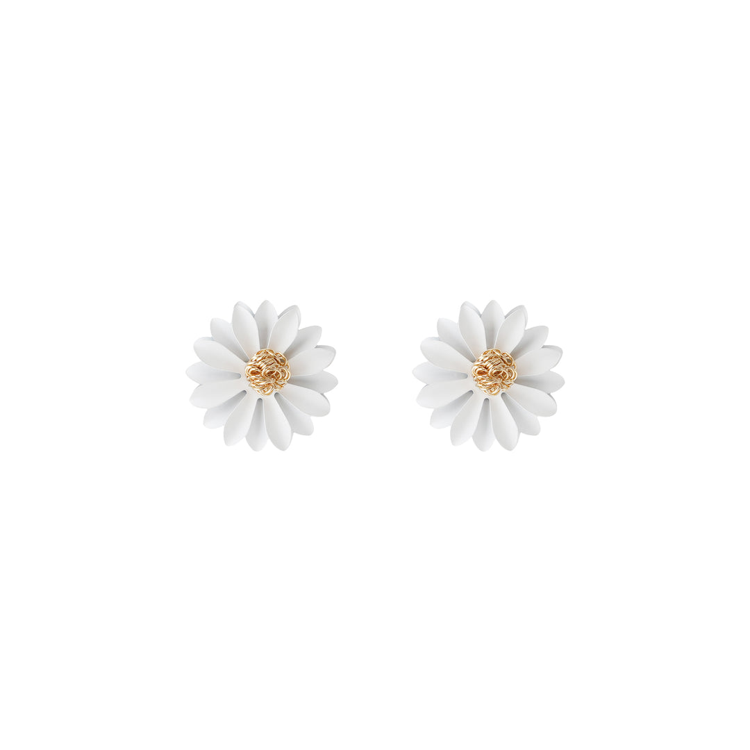Bewitched Classic Solid White Floral Earring