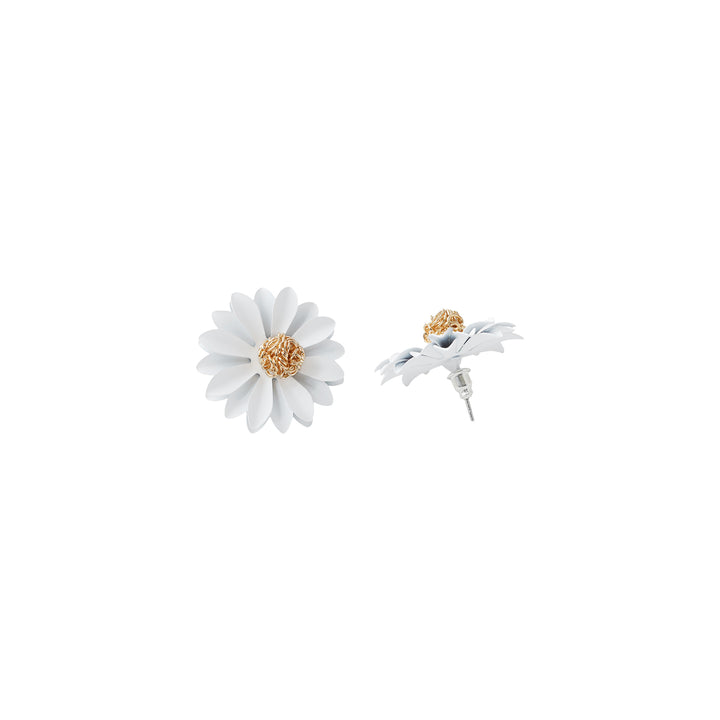 Bewitched Classic Solid White Floral Earring