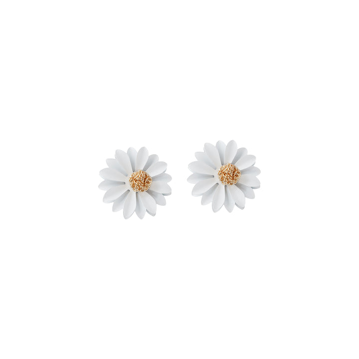 Bewitched Classic Solid White Floral Earring