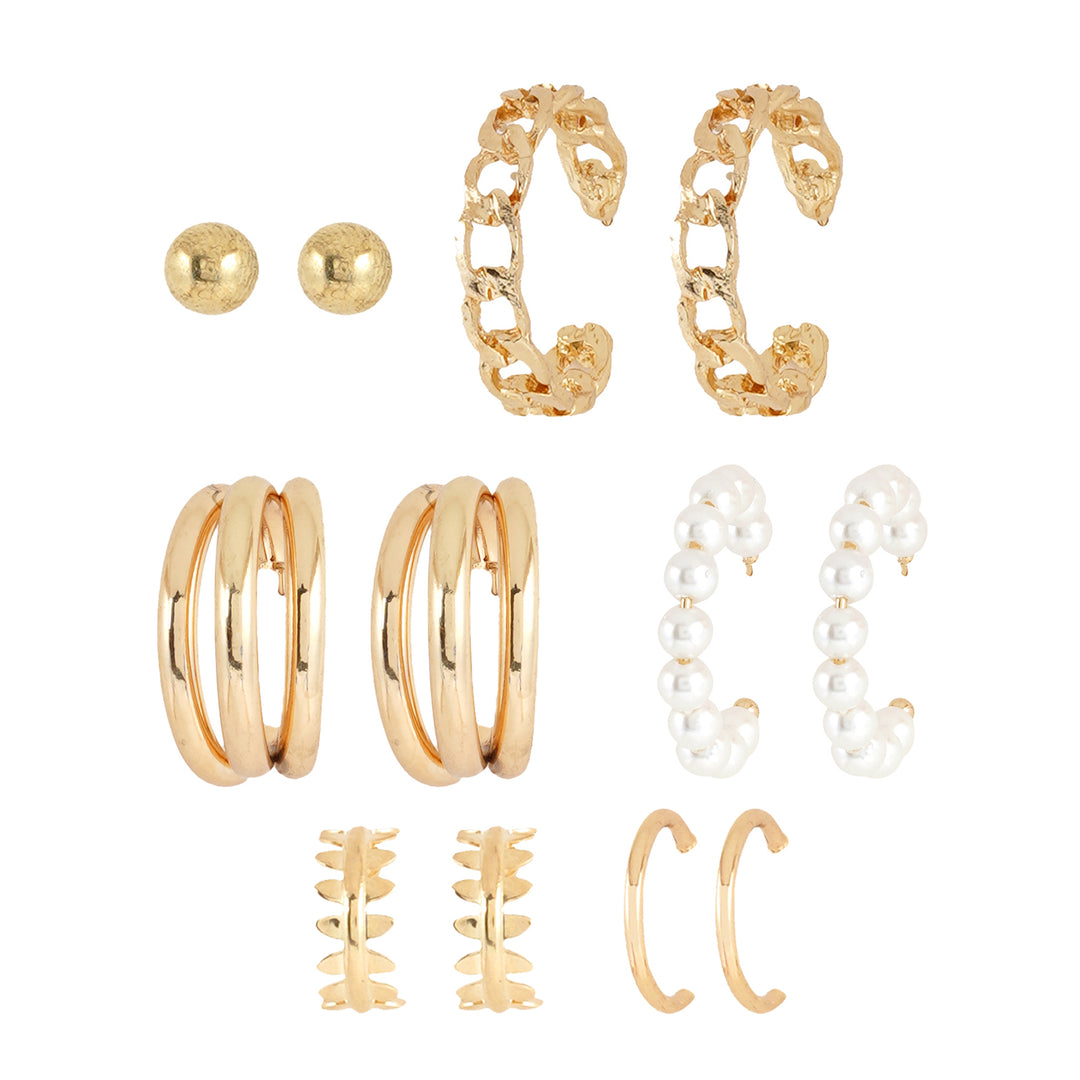 Bewitched Poe Gold And Pearl Earring Set