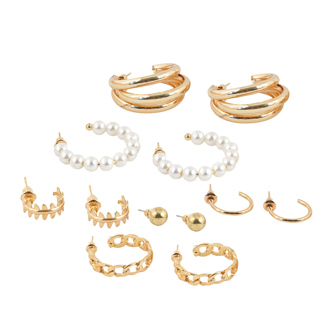 Bewitched Poe Gold And Pearl Earring Set
