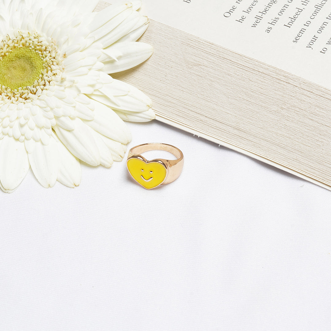 Bewitched Heart With Smiley Yellow Ring