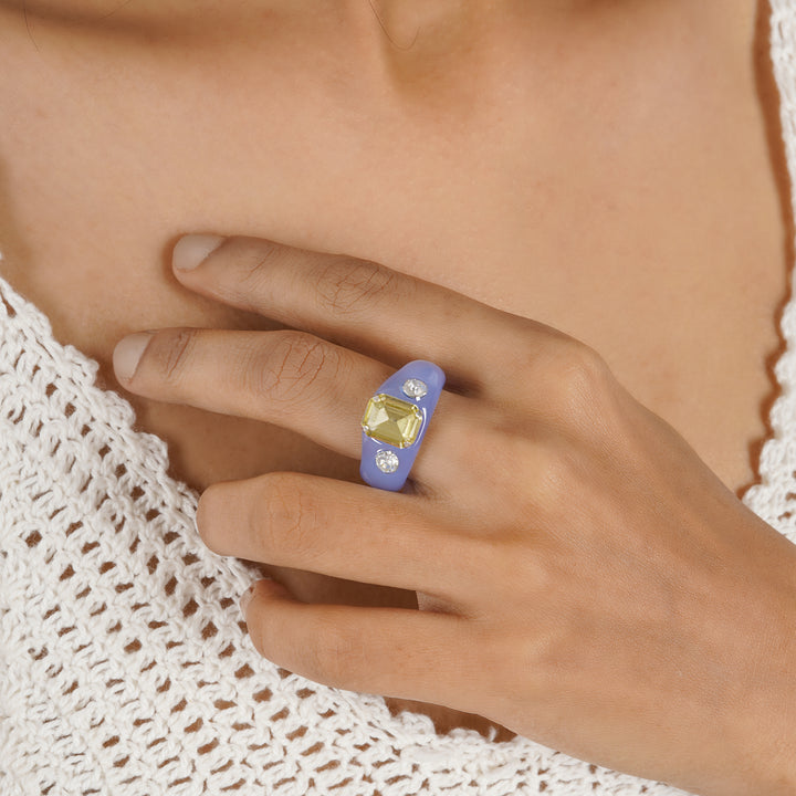 Bewitched Mel Rhinestone Purple Ring